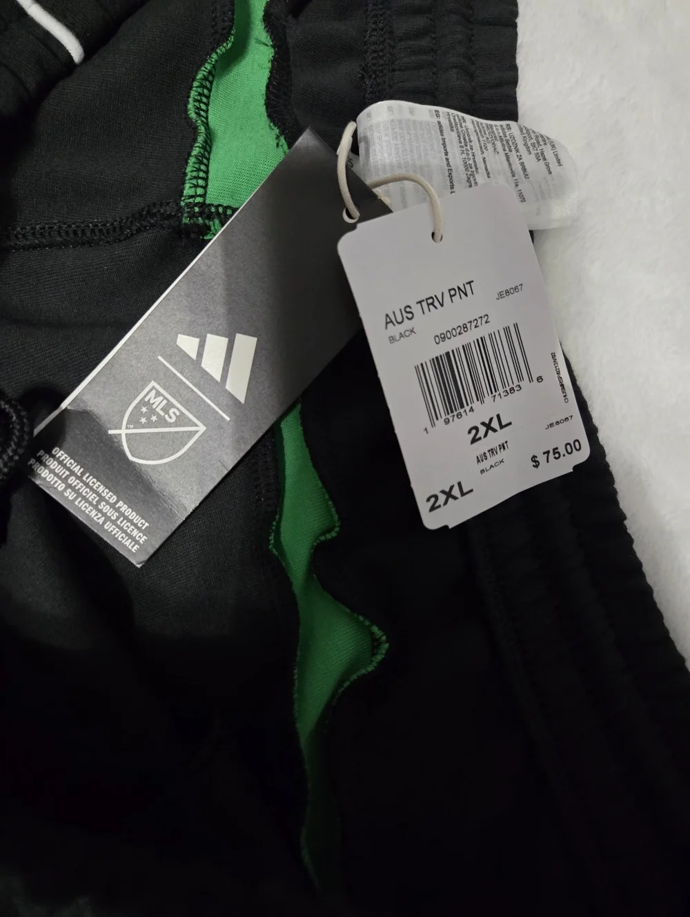 Adidas Austin FC Training Pants Mens 2XL Black MLS Soccer Joggers JE8067 NEW